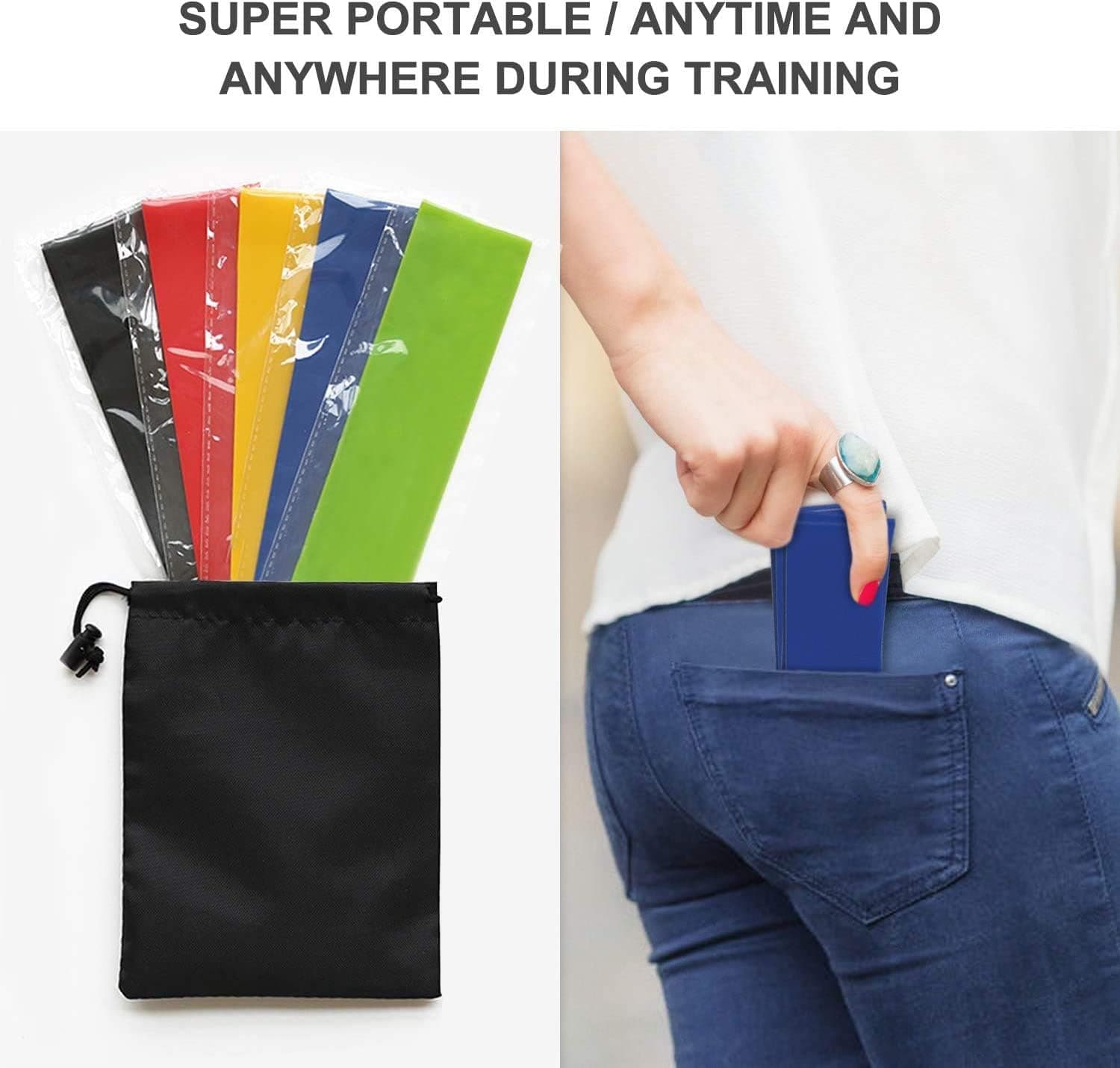 Ensemble de bandes de résistance Elastiques 5Pcs pour exercices de sport - طقم أحزمة المقاومة للرياضيين - Sport - صورة 2