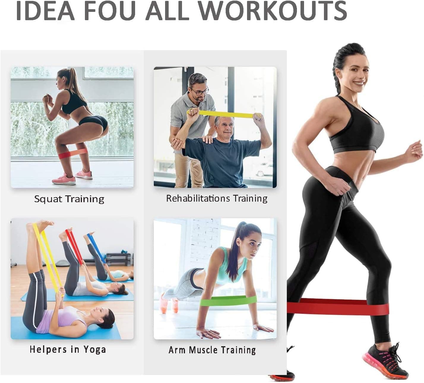 Ensemble de bandes de résistance Elastiques 5Pcs pour exercices de sport - طقم أحزمة المقاومة للرياضيين - Sport - صورة 7