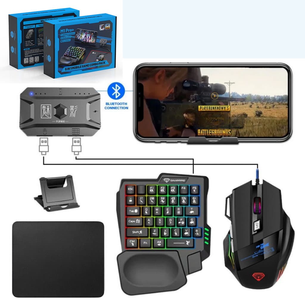 Convertisseur de clavier et de souris M1 Pro pour Smartphone et Tablette Android - محول لوحة مفاتيح وماوس للألعاب أندرويد - Jouet & Gaming - صورة 1