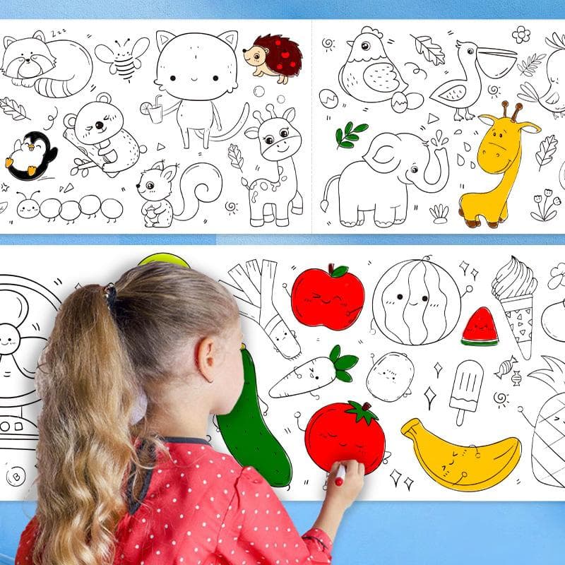 Rouleau de papier à colorier pour enfants 500*30 - ورق تلوين للأطفال - Jouet & Gaming - صورة 4