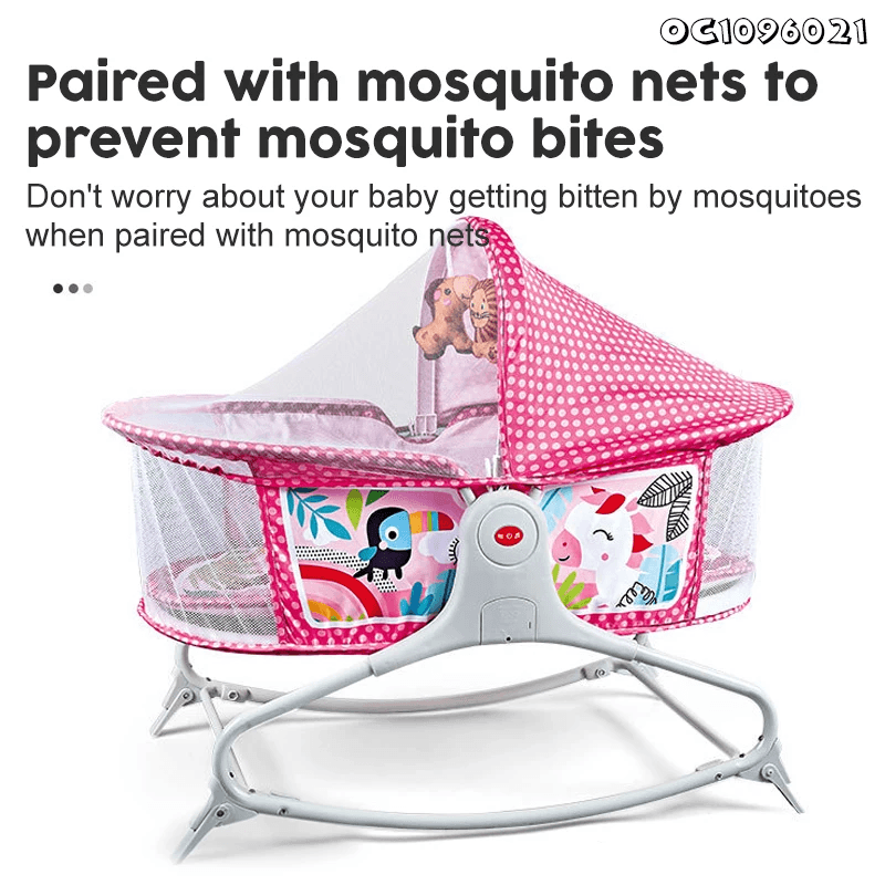 Bassinet Berceau, Lit à bascule avec tapis 2en1, sons et vibrations pour Bébé - سرير أطفال هزاز مع حصيرة - Maternité - صورة 10