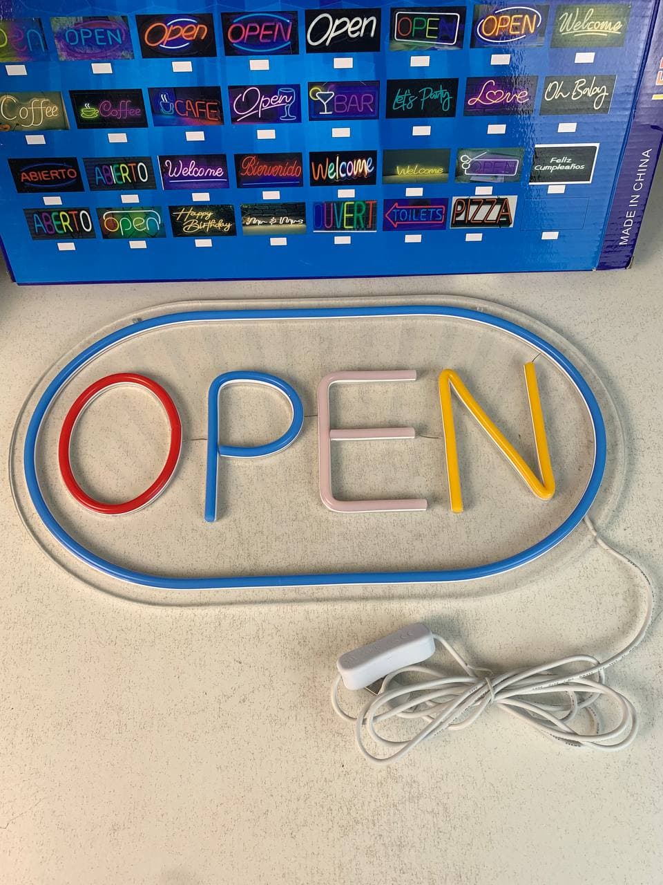 Panneau LED Neon Signe Open - لوحة مضيئة لواجهة محل - Électronique - صورة حقيقية 5