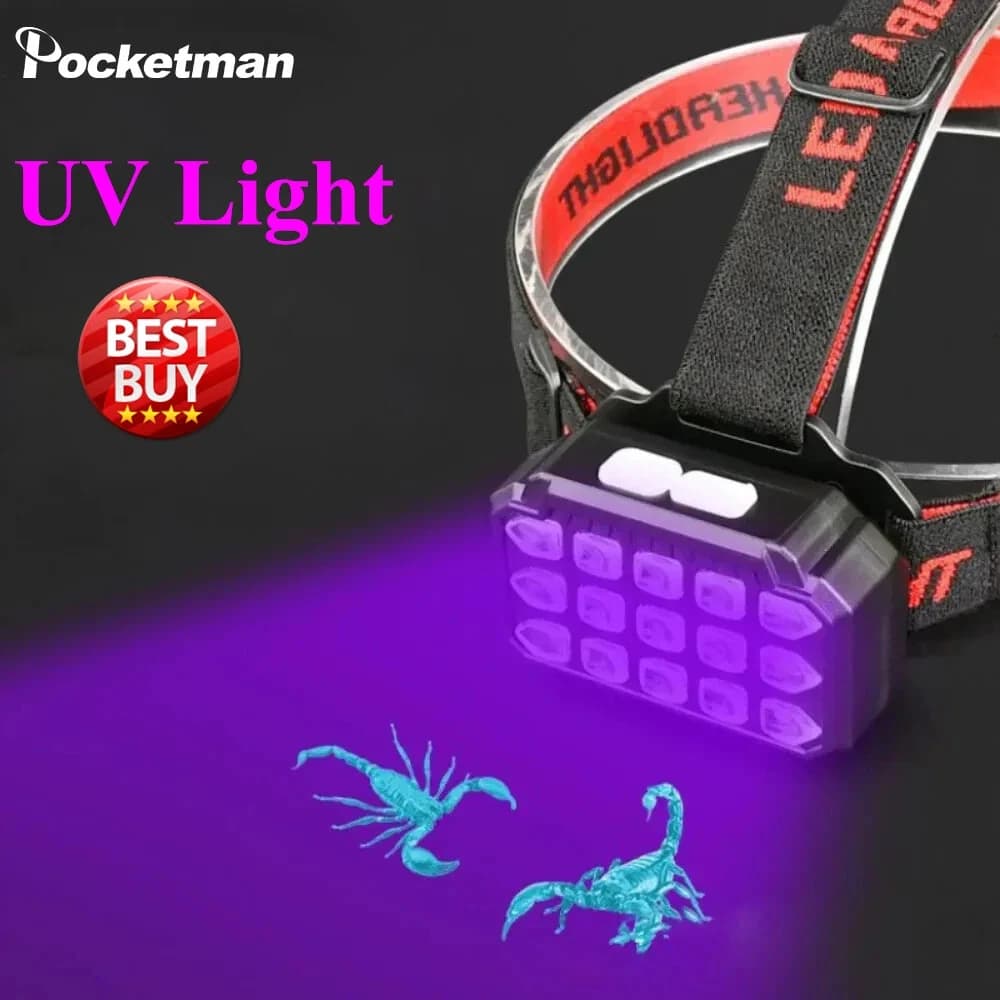 Lampe Frontale LED Rechargeable avec UV SQ-818-UV - مصباح الرأس القابل للشحن بإضاءة مزدوجة - Camping et Randonnée - صورة 2