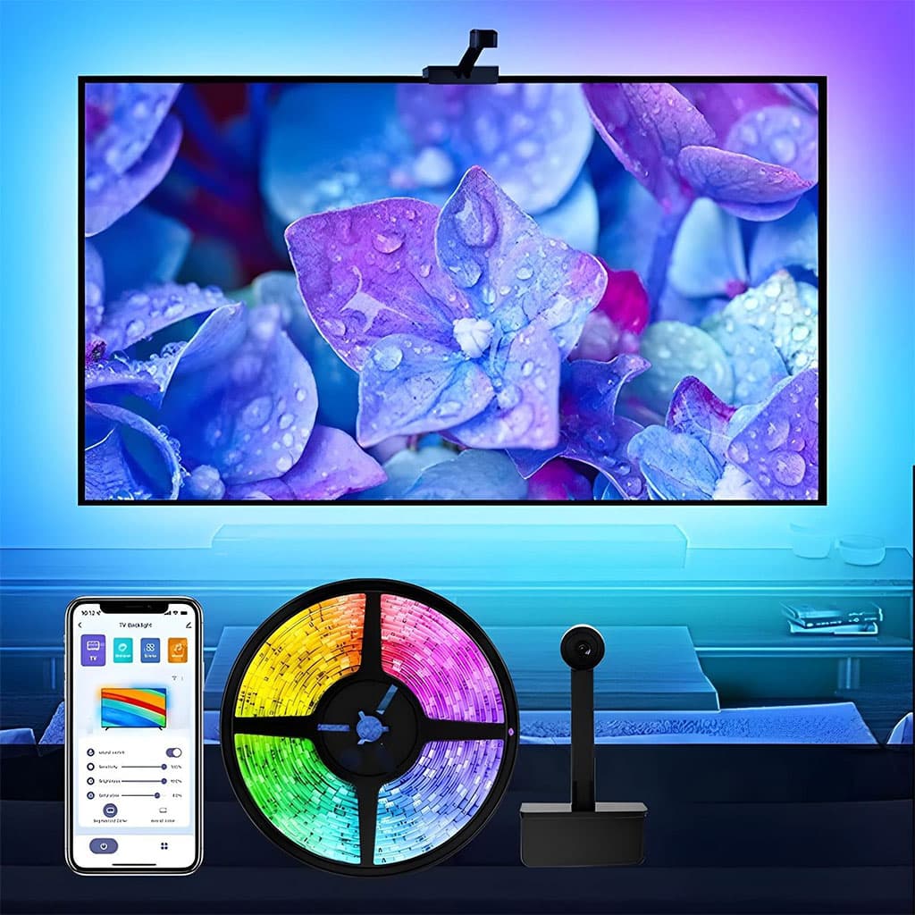 Rétroéclairage LED RGBIC dynamique avec Synchronisation intelligente des couleurs - شريط إضاءة تفاعلية - Électronique - صورة 1