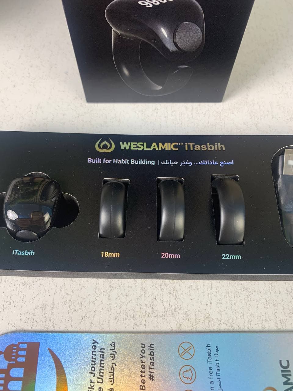 Anneau de Zikr Étanche avec Écran OLED iTasbih Salam+ - خاتم التسبيح الذكي المقاوم للماء بـ3 مقاسات - Électronique - صورة حقيقية 14