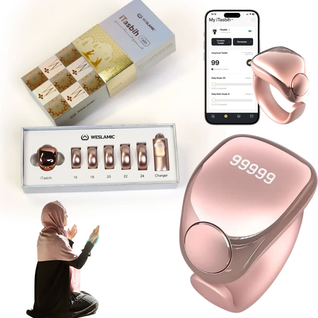 Anneau de Zikr Étanche avec Écran OLED iTasbih Faith+ Gold - خاتم التسبيح الذكي المقاوم للماء بـ5 مقاسات - Électronique - صورة 1