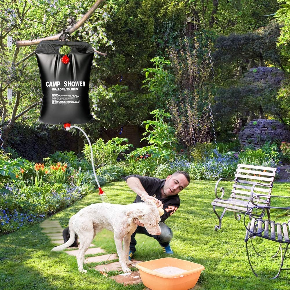 Sac de douche solaire avec pommeau de douche interchangeable 20L - حقيبة الاستحمام الشمسية المحمولة سعة 20 لتر - Camping et Randonnée - صورة 4