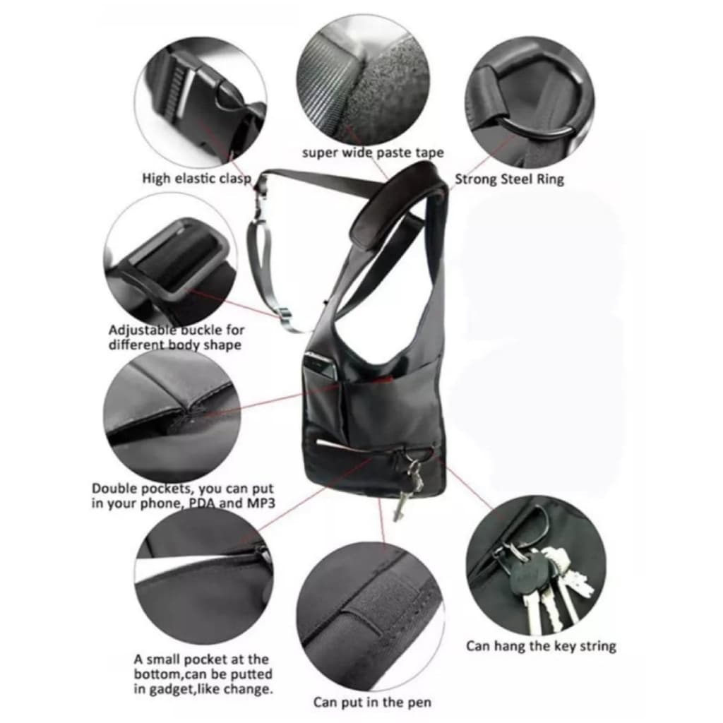 Sacoche  sous-bras Anti-vol Multi-Poche Design Élégant Pour Voyage Quotidien - Sac à dos et Mode - صورة 10