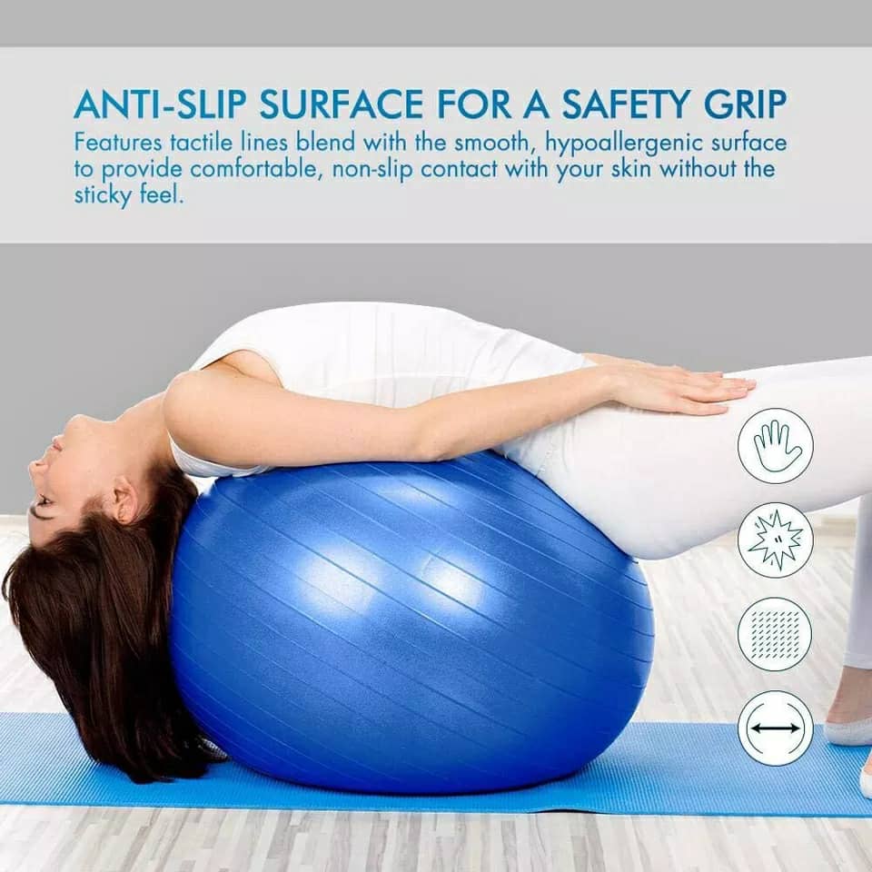 Balle de Yoga suisse ,Stretches, équilibre, résistance à la tension, gymnastique,fitness a la maison - Sport - صورة 5
