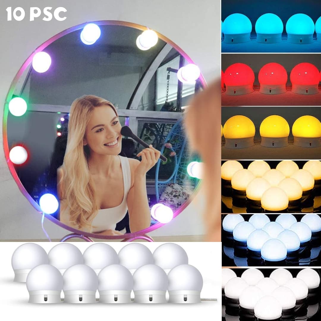 Chende Lampe Miroir RGB 10 psc mural Hollywood style - Soins et Beauté - صورة 1
