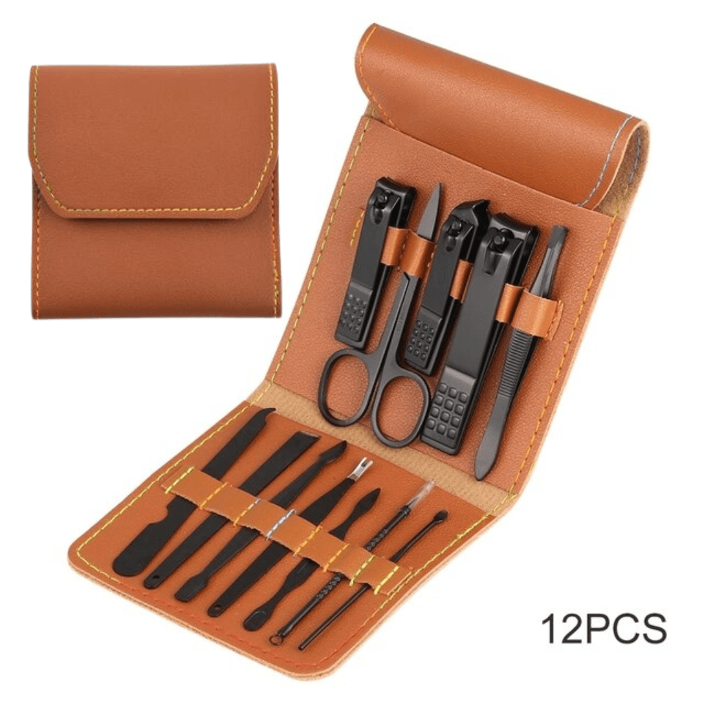 Ensemble de 12 pcs coupe-ongles professionnel en acier inoxydable - Soins et Beauté - صورة 1