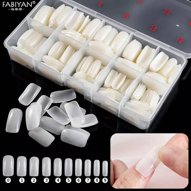 Boite 500 Pcs Pose Capsules 10 Sizes ongles transparent - Soins et Beauté - صورة 1