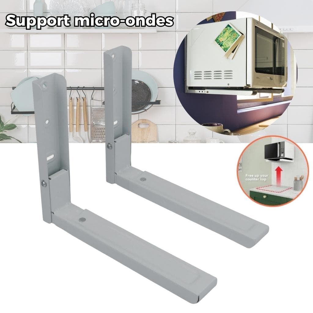 Support pour micro-ondes pliable avec bras extensibles Charge maximale 40 kg - Cuisine - صورة 1