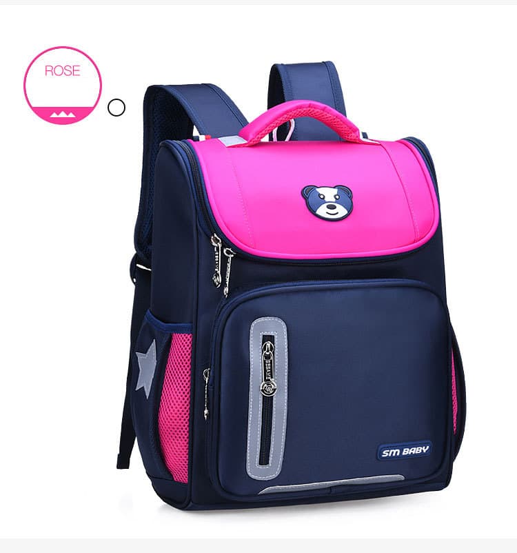 Sac à Dos orthopédique d’école primaire pour Enfant Garçon et Fille Étanche – Rose - Sac à dos et Mode - صورة 1