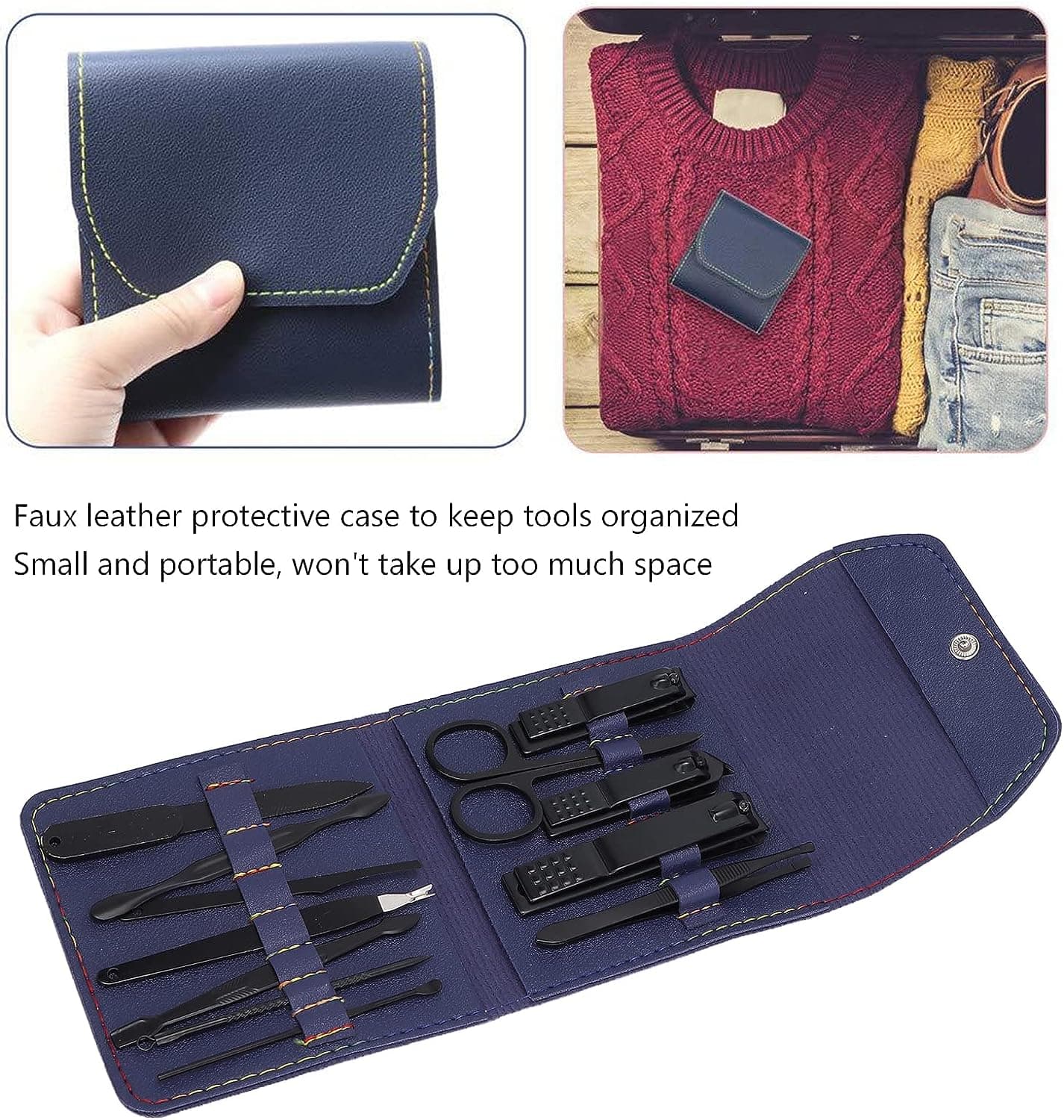 Ensembles 12 pcs de coupe-ongles professionnels en acier inoxydable - Soins et Beauté - صورة 4