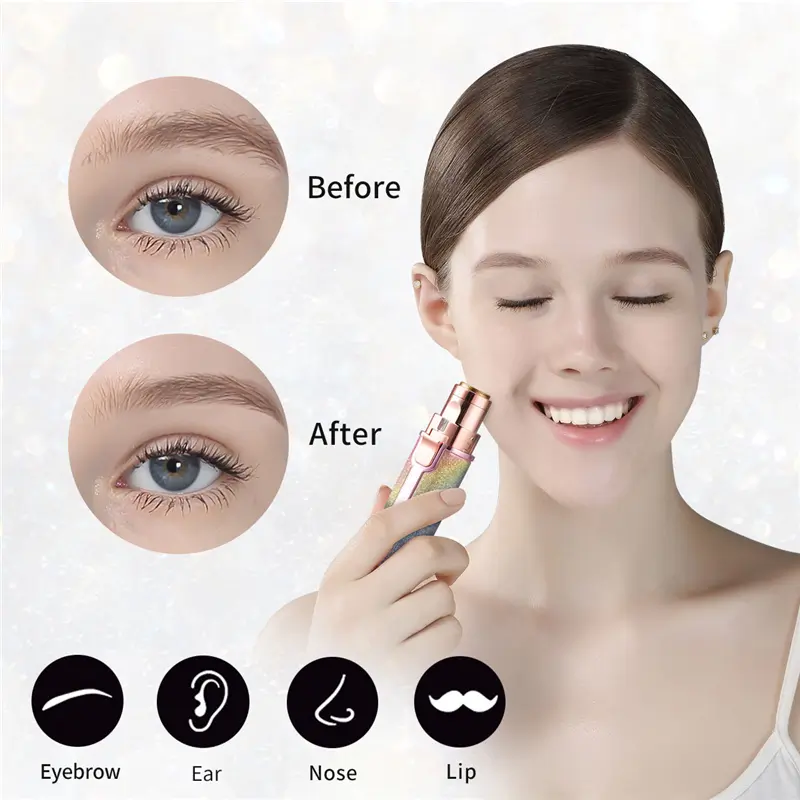 Rasoir électrique 2 en 1 pour femmes Rechargeable épilateur Facial sans douleur - Soins et Beauté - صورة 5