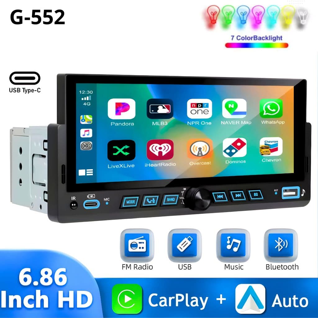 جهاز راديو سيارة | Gazel MP5 Player Carplay | Android Auto Bluetooth — صورة 1