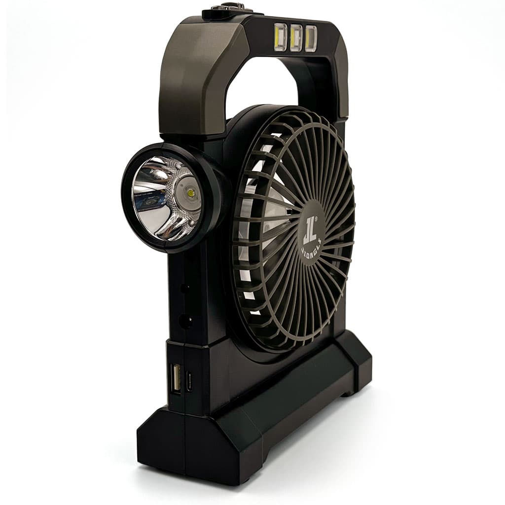 Ventilateur portable rechargeable avec lampe torche JL-9522 – مروحة محمولة مع مصباح — صورة 4