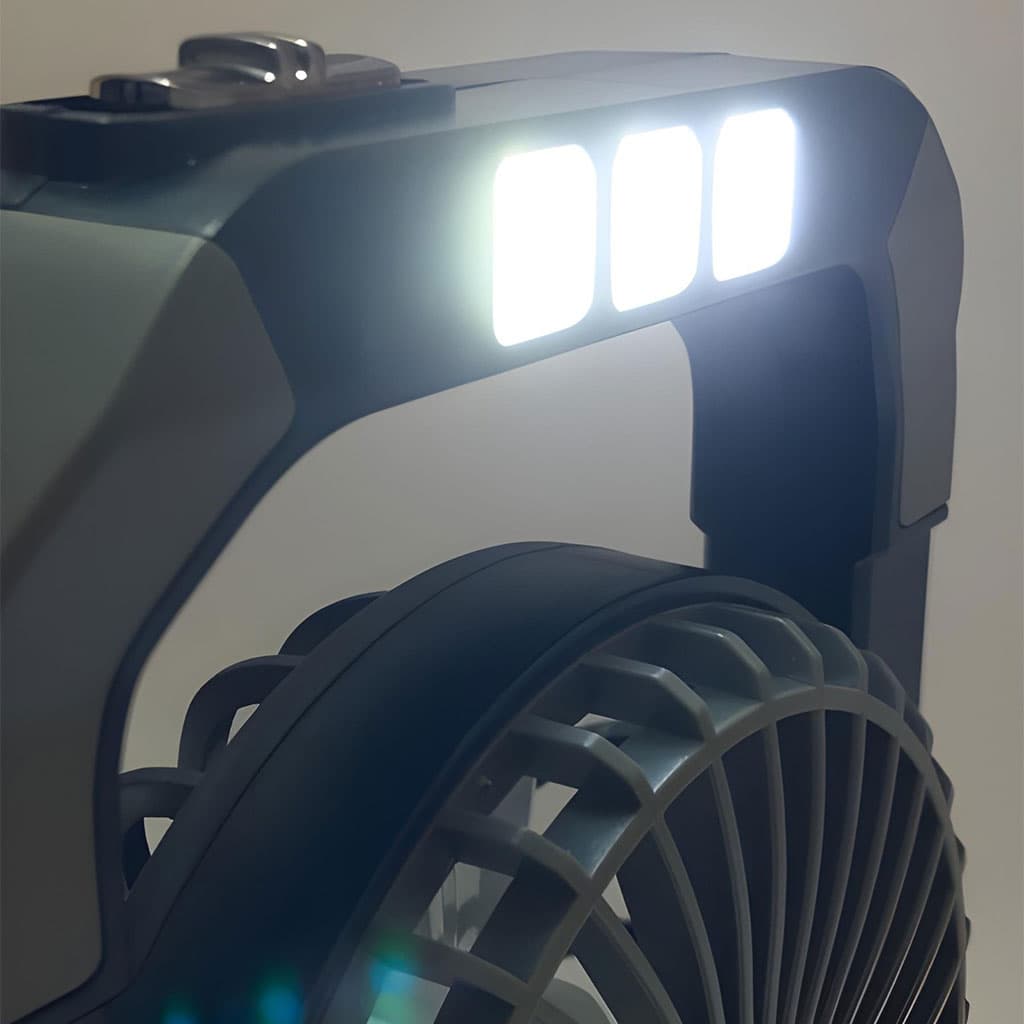 Ventilateur portable rechargeable avec lampe torche JL-9522 – مروحة محمولة مع مصباح — صورة 5