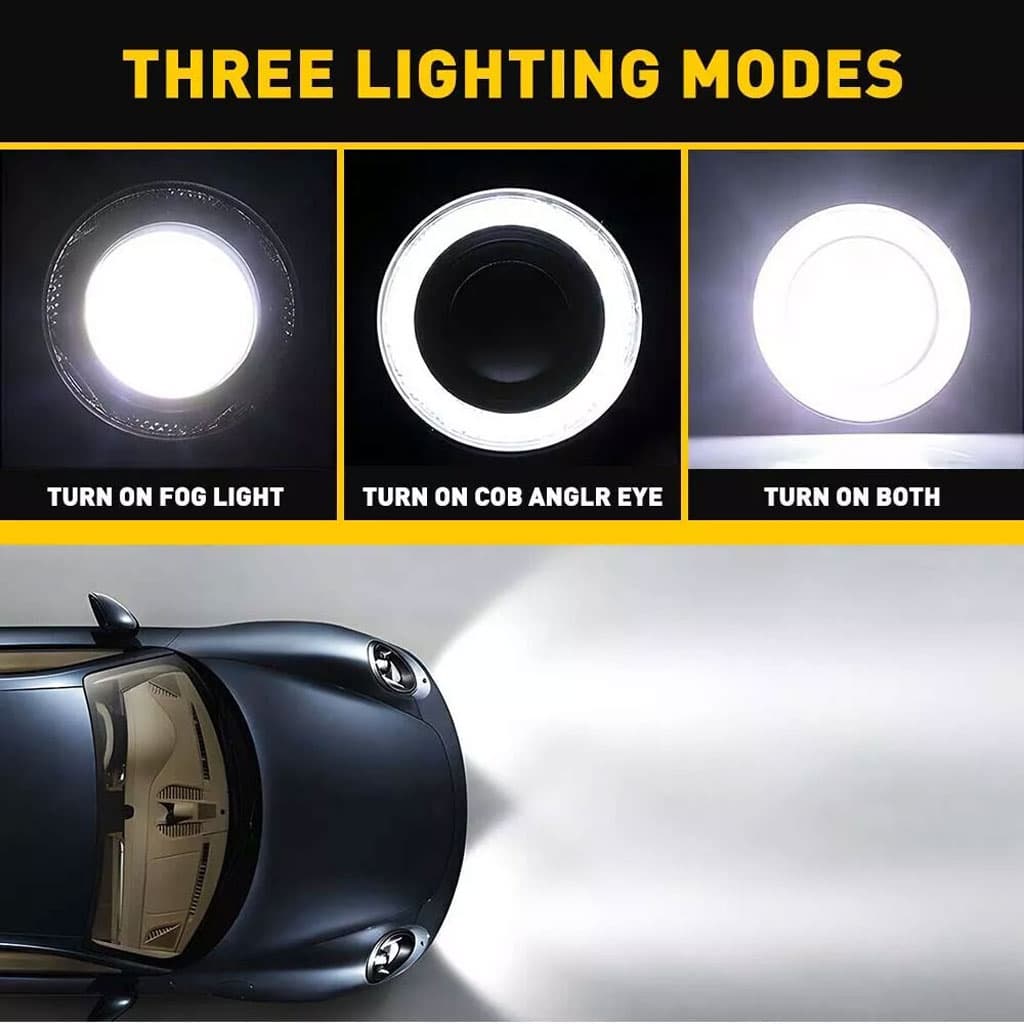 Feu antibrouillard rond LED IP65 7000K éclairage blanc super brillant — صورة 3