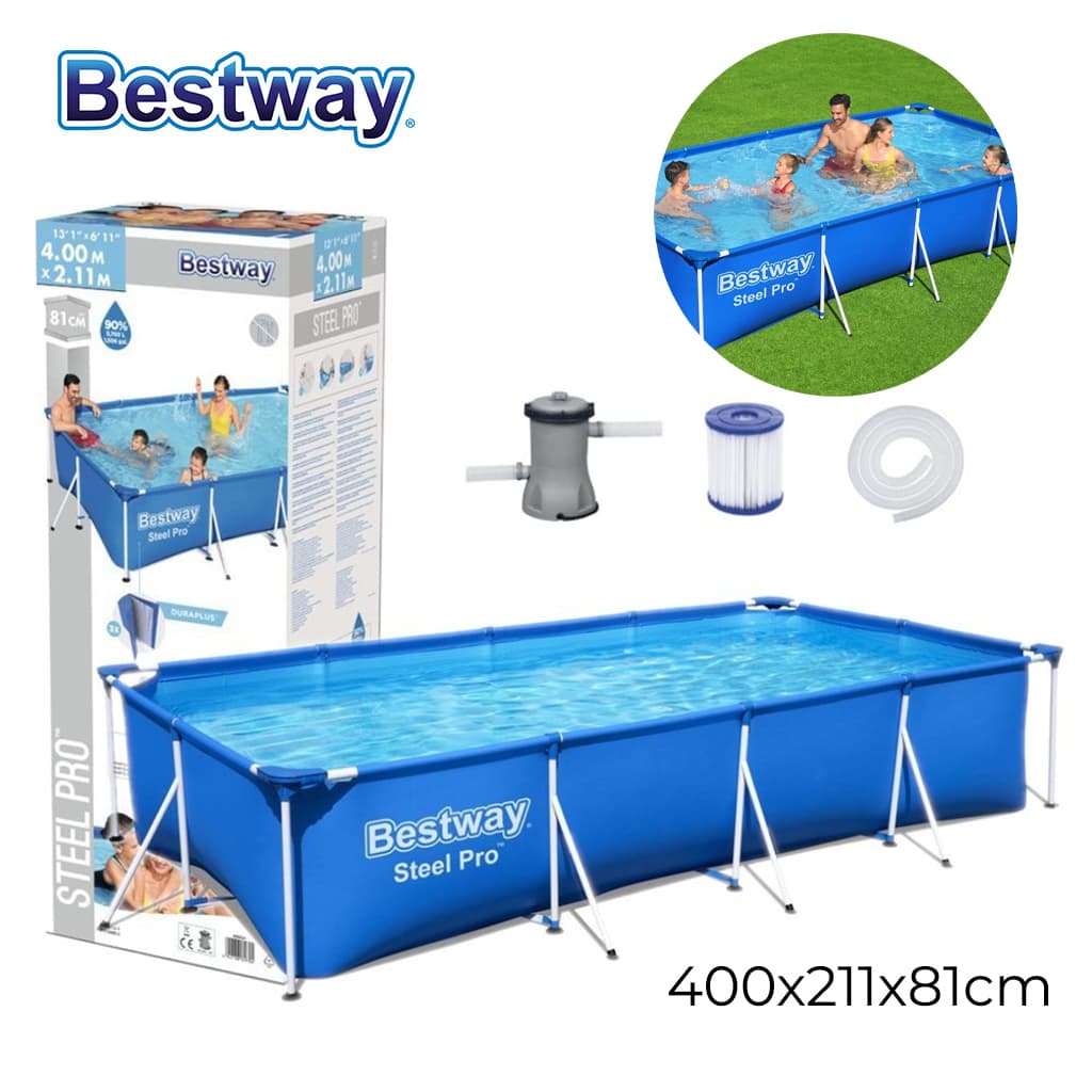 Steel Pro™ Piscine Rectangulaire Avec Pompe Filtrante 400 x 211 x 81 cm Bestway — صورة 1