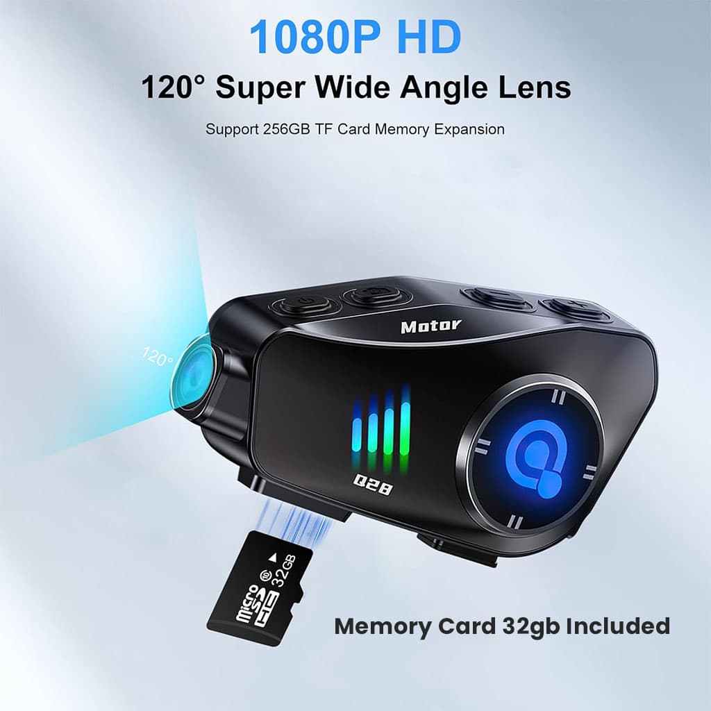 Oreillette Bluetooth pour Casque Moto avec Camera Full HD App Control – سماعات سائقي دراجة النارية مع كاميرة مدمجة — صورة 8
