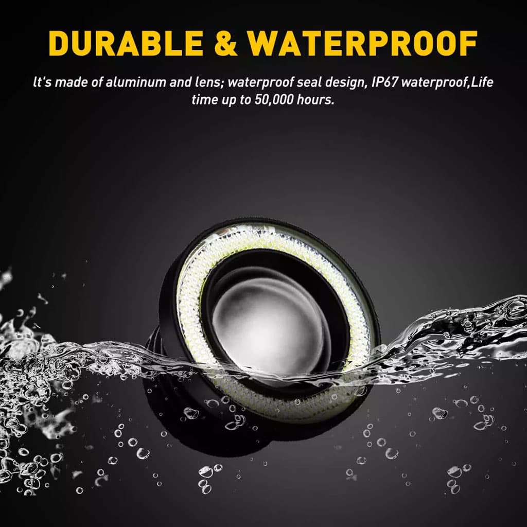 Feu antibrouillard rond LED IP65 7000K éclairage blanc super brillant — صورة 2