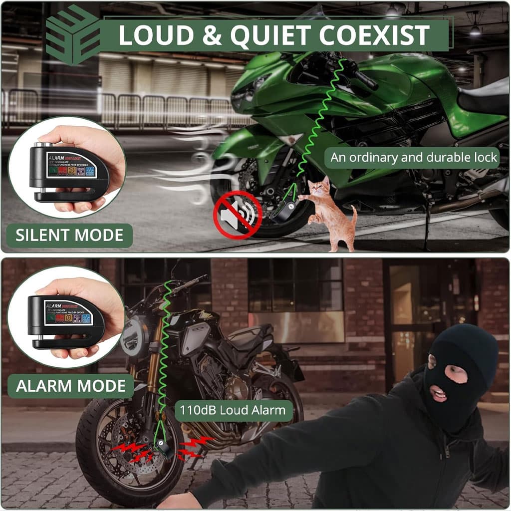 Antivol pour Disque Moto Alarme 110dB Waterproof – جهاز إنذار للدراجات النارية — صورة 5