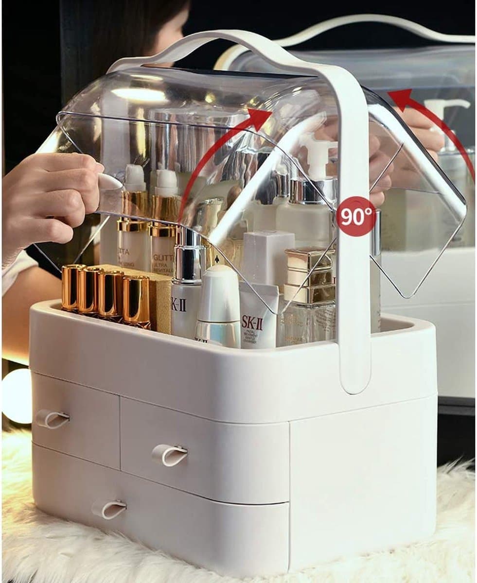 Boîte De Rangement Pour Maquillage Et Cosmétiques Avec 3 Tiroirs — صورة 5