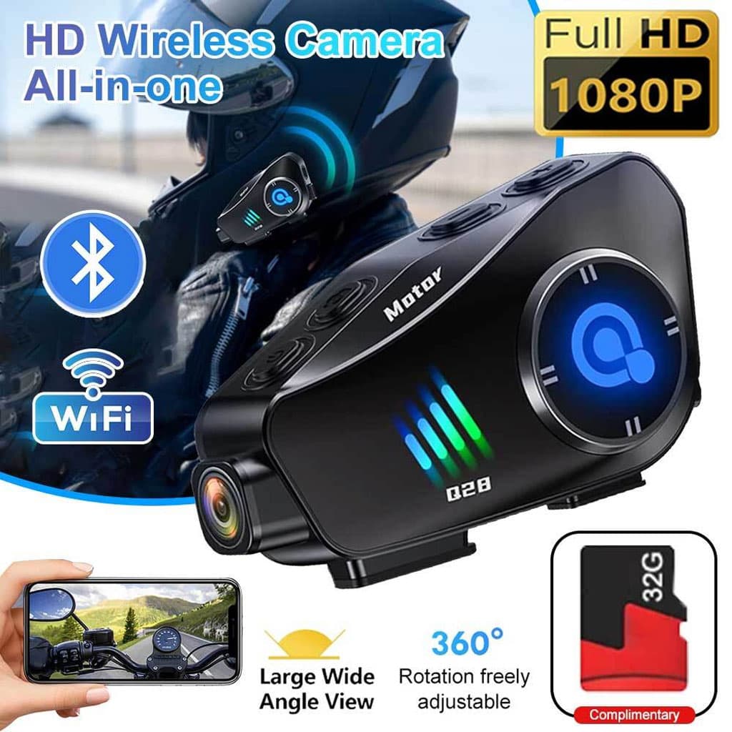 Oreillette Bluetooth pour Casque Moto avec Camera Full HD App Control – سماعات سائقي دراجة النارية مع كاميرة مدمجة — صورة 1