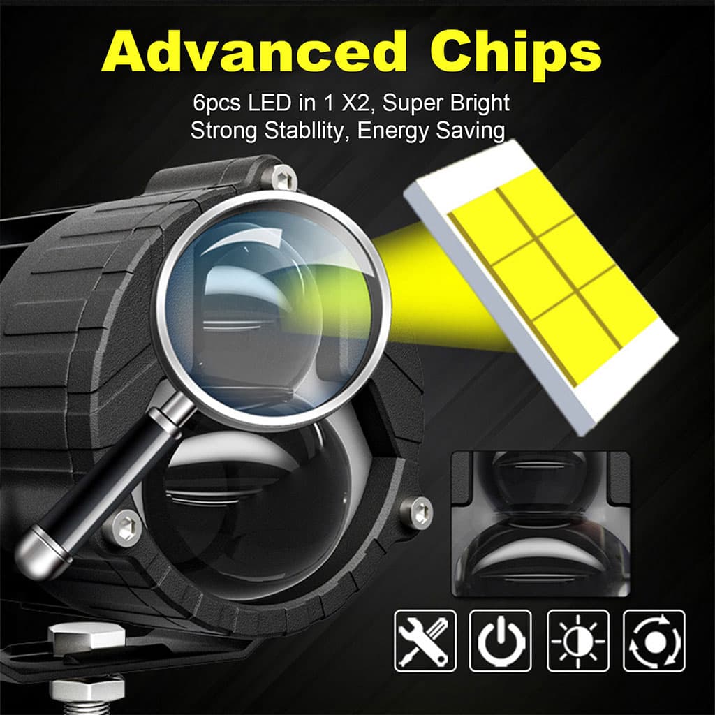 مصابيح دراجة نارية | Phares LED Anti-Brouillard | 2 قطع إضافية — صورة 5