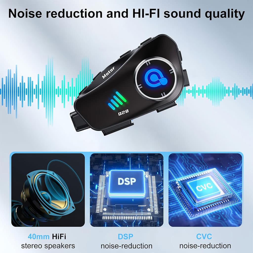 Oreillette Bluetooth pour Casque Moto avec Camera Full HD App Control – سماعات سائقي دراجة النارية مع كاميرة مدمجة — صورة 2