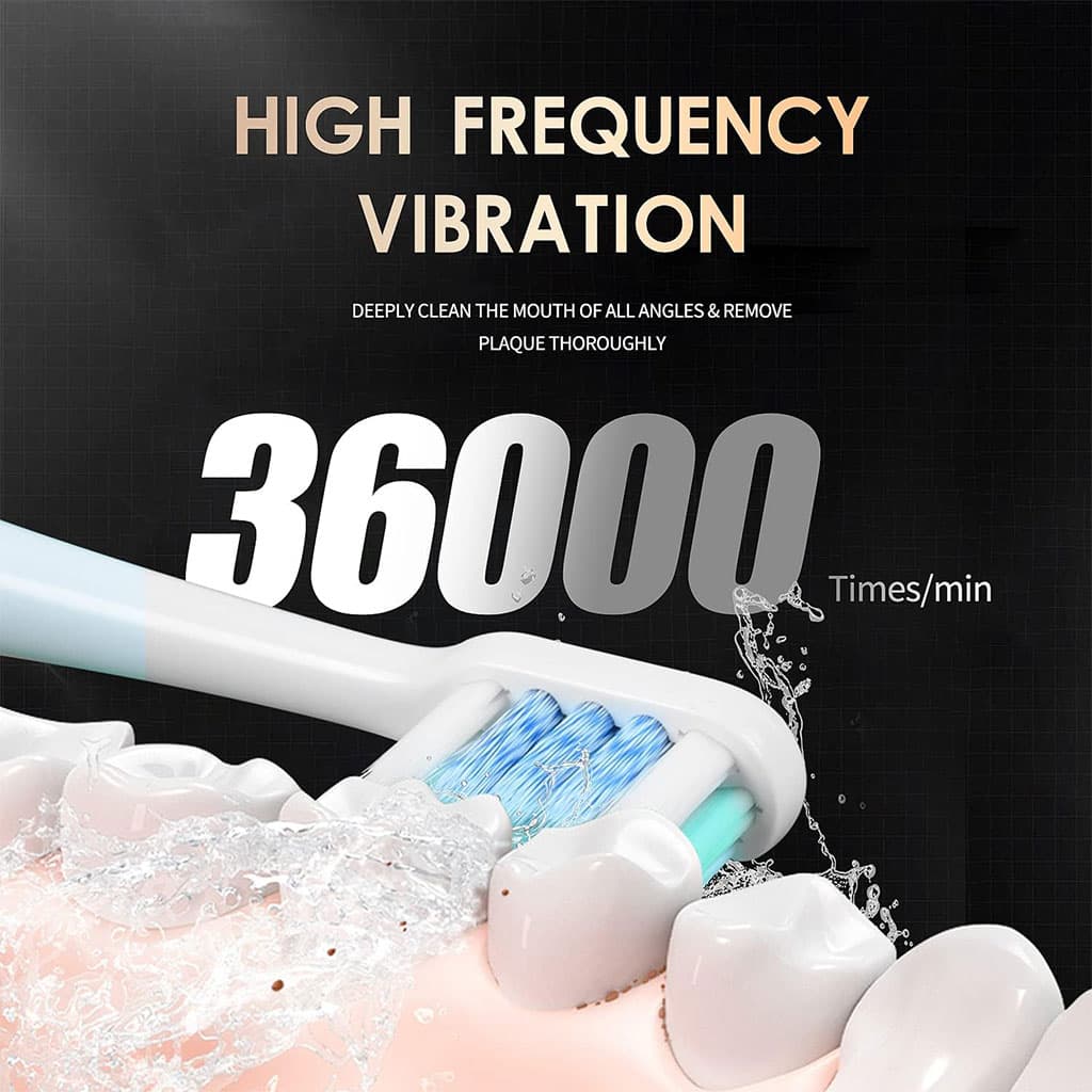 Brosse à dents électrique sonique 6 modes réglables avec 4 têtes – فرشاة أسنان — صورة 4