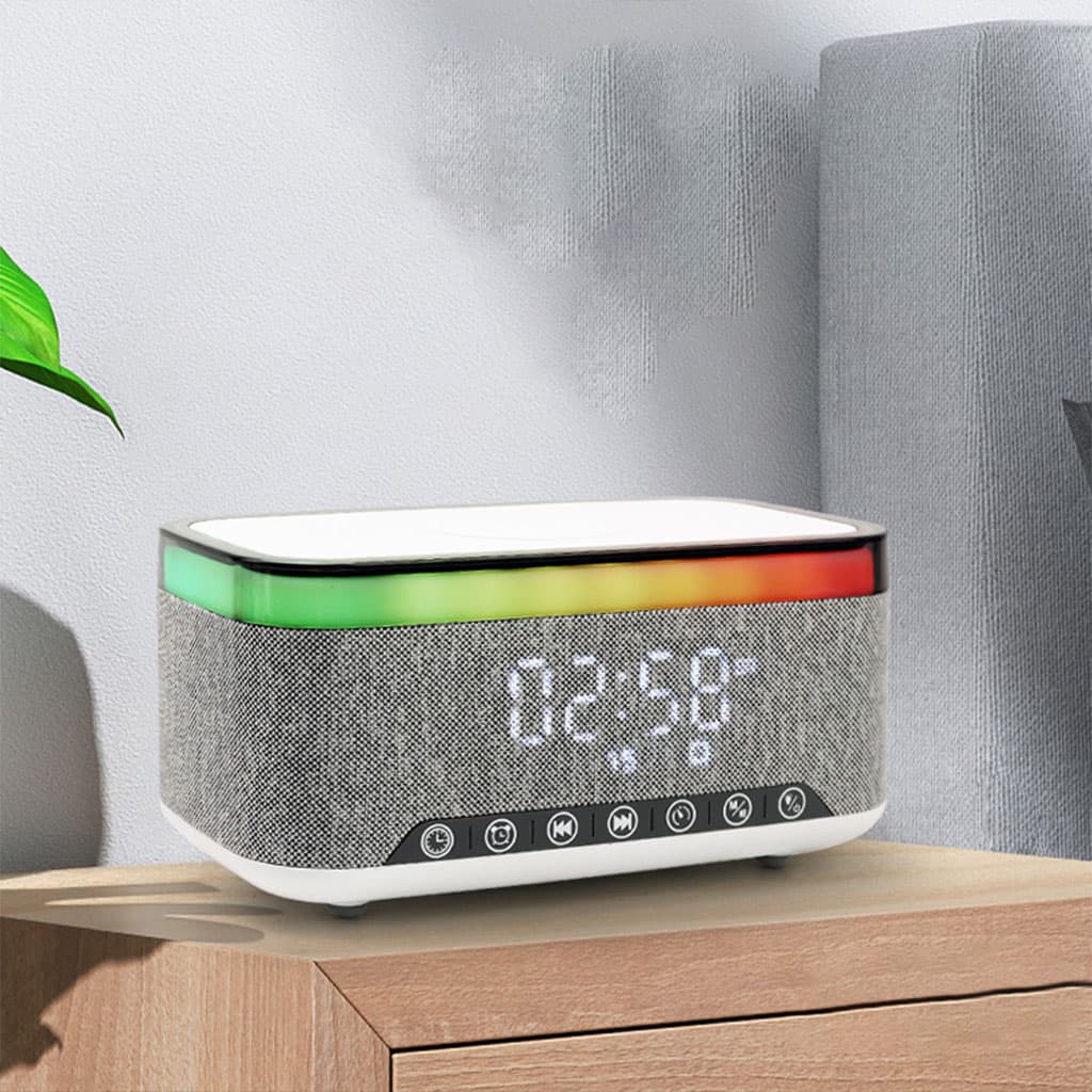 Haut-parleur Bluetooth intelligent, veilleuse créative de bureau, chargeur audio sans fil, lumière d’ambiance de chevet — صورة 5