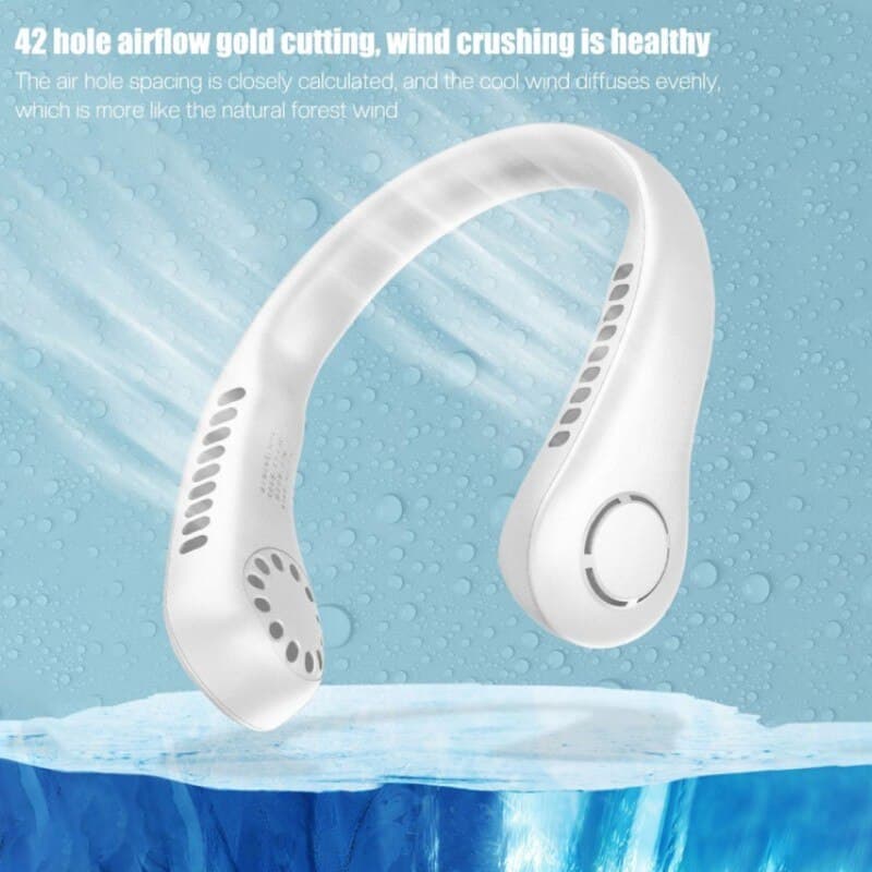 Ventilateur de cou portable 3 vitesses rechargeable USB, — صورة 4