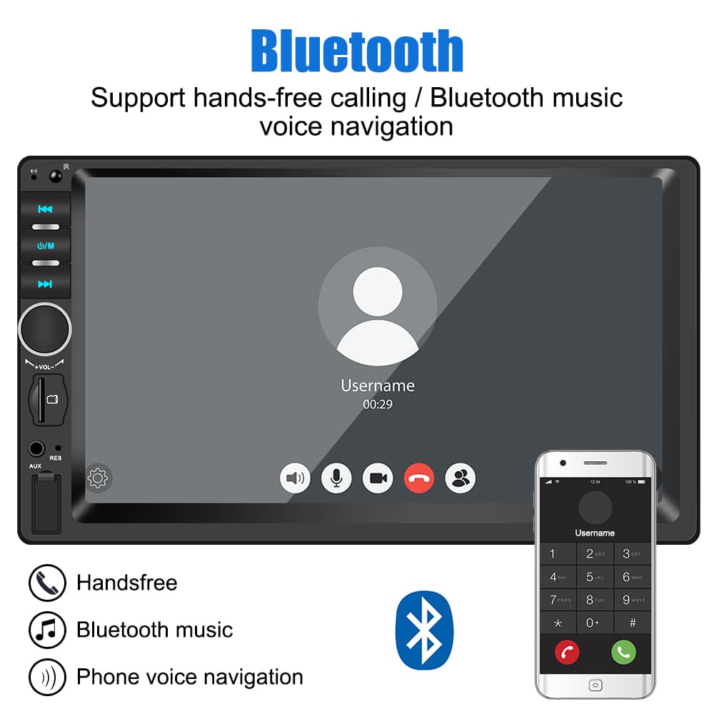 DVD Mp5 Auto-radio écran tactile 7 Pouce Bleutooth. USB AUX .CARD SD. Standard — صورة 3