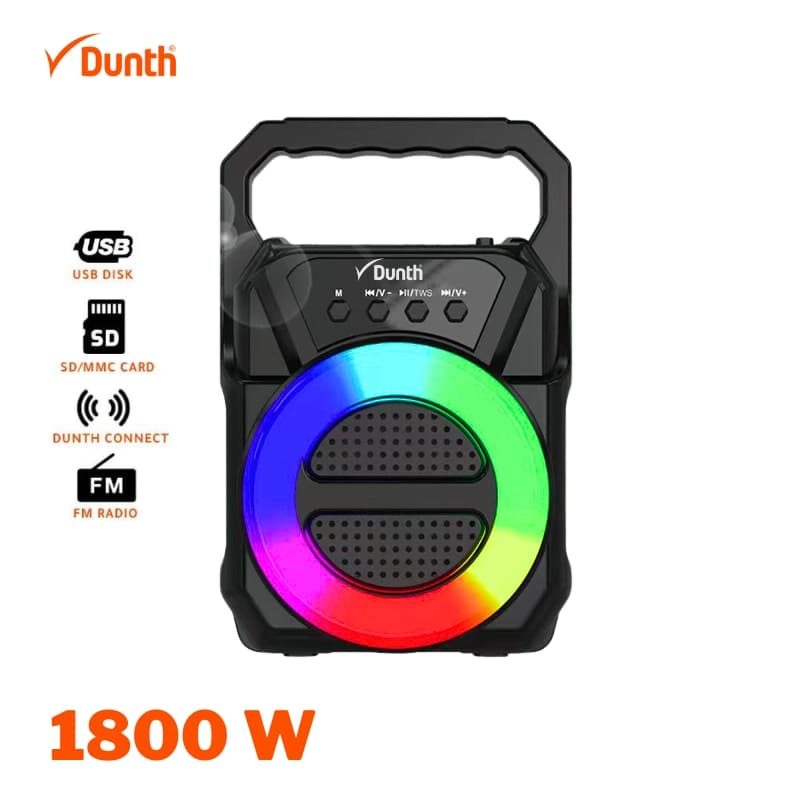Ampli haut parleur sans fil à batterie rechargeable,  Bluetooth 1800W DUNTH DU-SP123 — صورة 1