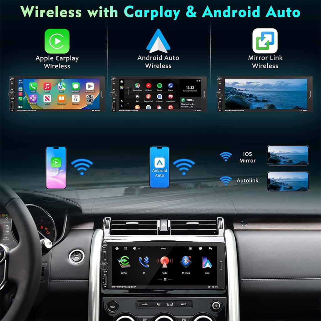 جهاز راديو سيارة لمسي | Autoradio 1 DIN 6.9 Pouces | CarPlay Wireless Android Auto — صورة 5