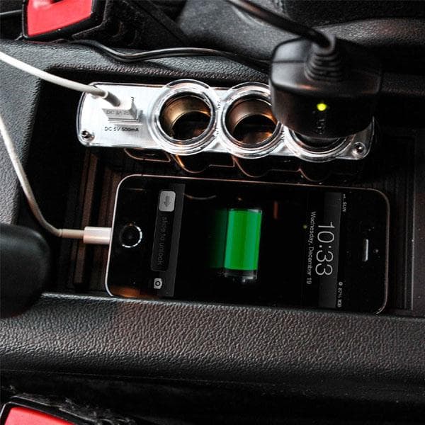 Triple Prise 12V/24V Allume-ci-gare USB Alimentation WF-0120 — صورة 2