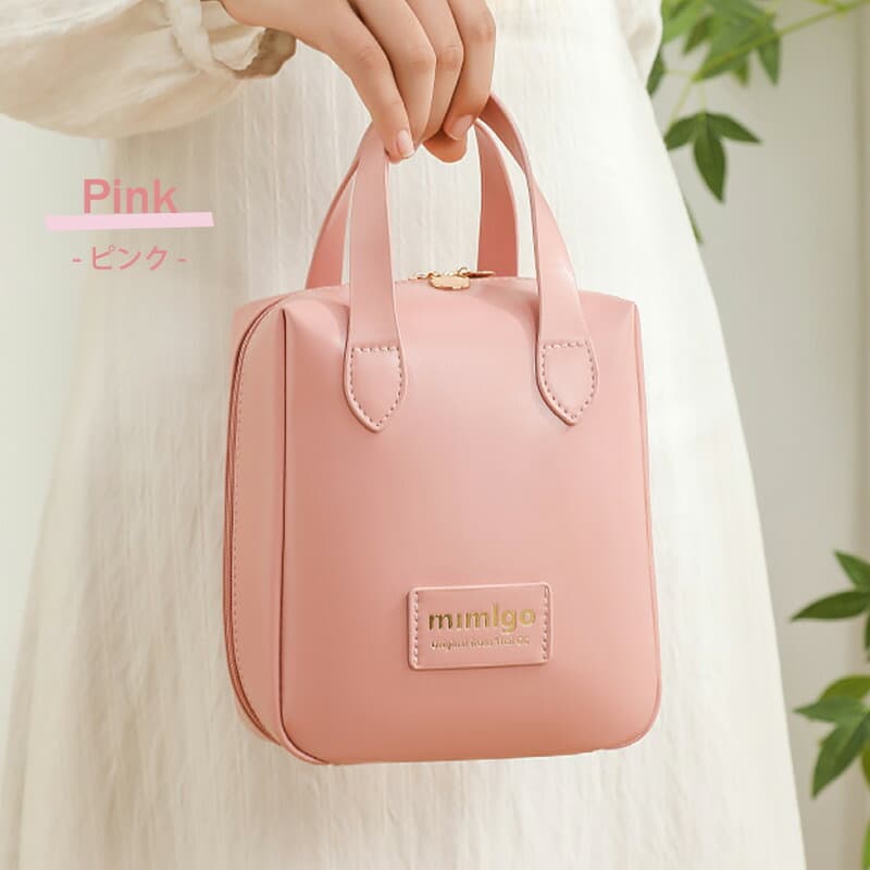 Pochette cosmétique ensimili cuir à double fermeture éclair — صورة 4