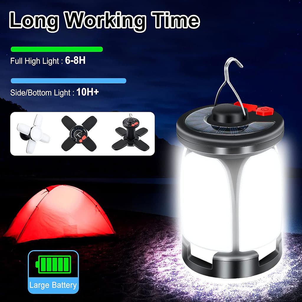 Lanterne de camping Rechargeable avec 6 modes d’éclairage, 60 LED — صورة 7