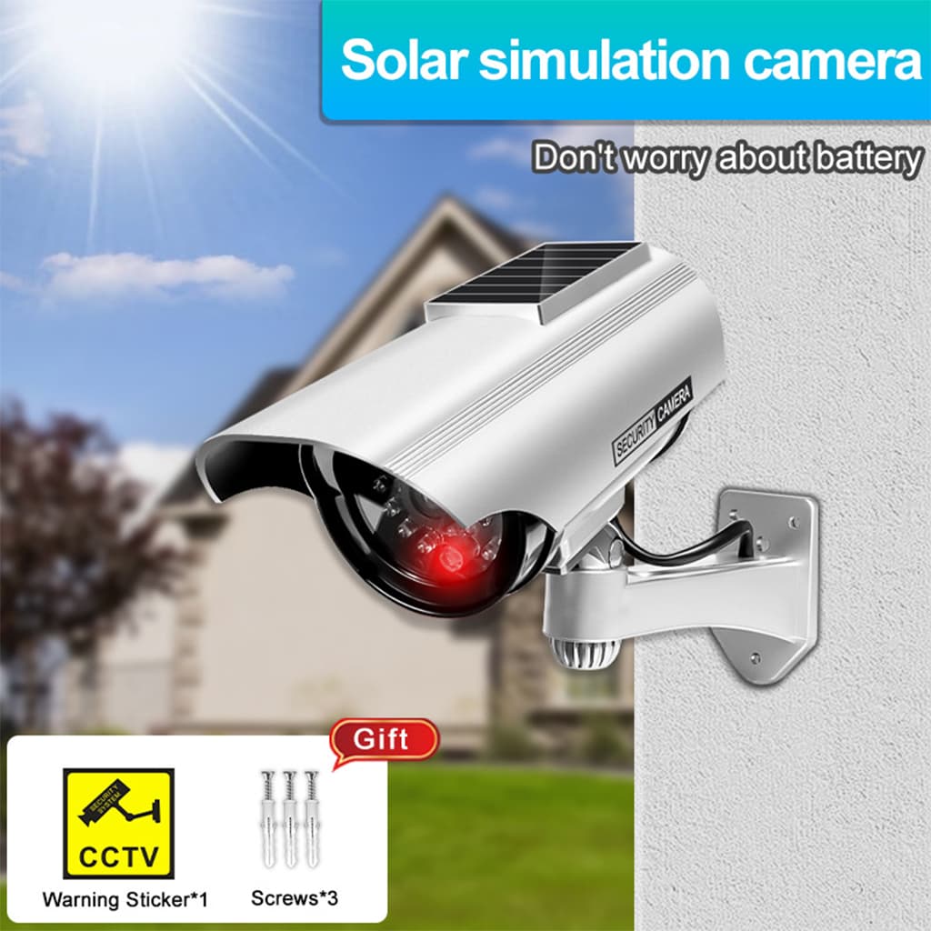 Fausse Caméras de Vidéosurveillance à énergie Solaire avec Clignotant Rouge LED — صورة 2