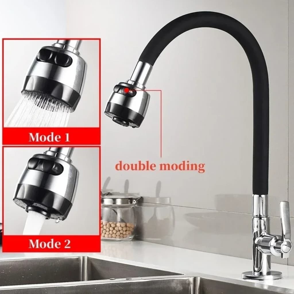 Tuyau robinet Economie d'eau robinet filtre deux Modes , buse aérateur barboteur pulvérisateur — صورة 1