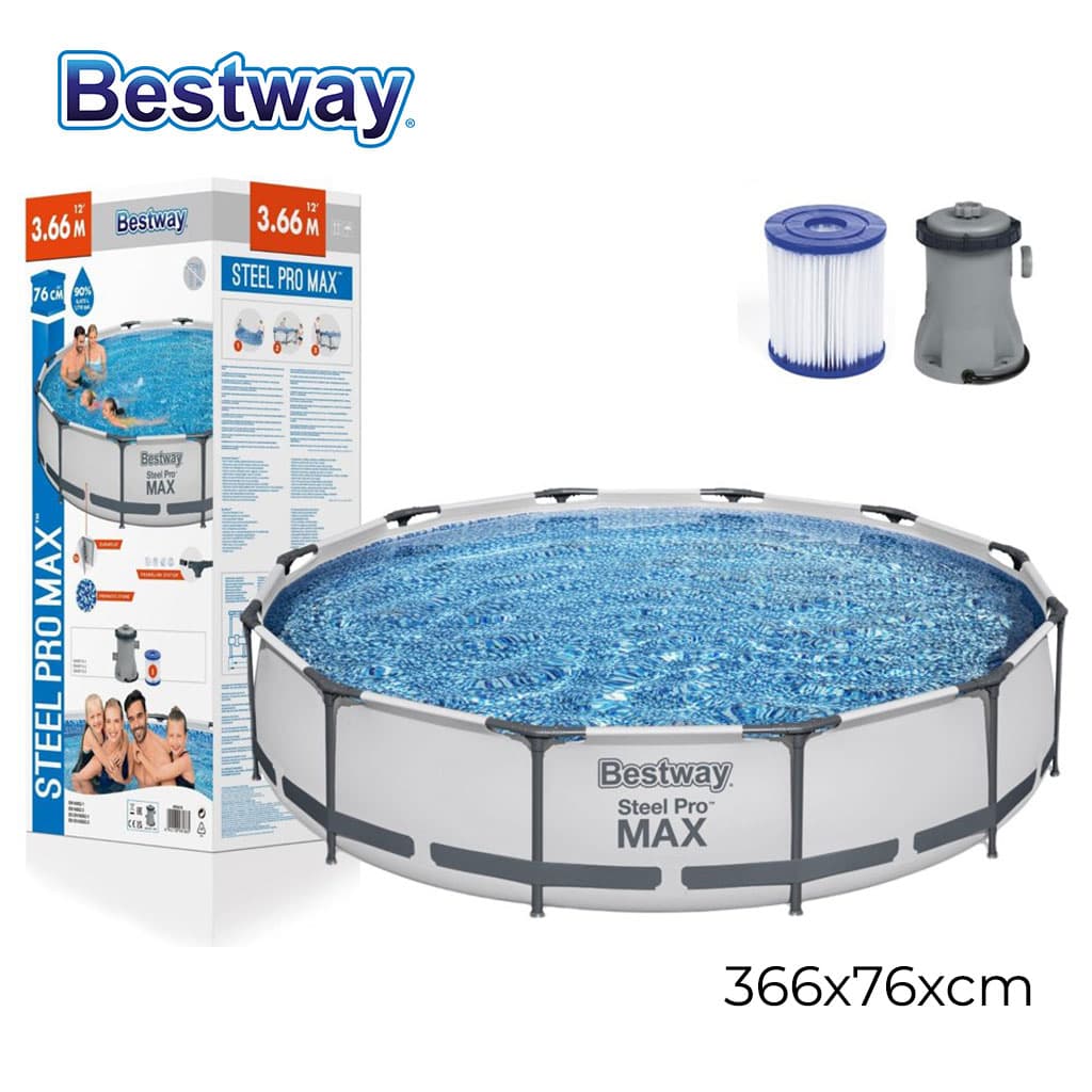 Steel Pro Max™ Piscine Ronde Avec Filtre et Pompe 366x76cm Bestway — صورة 1