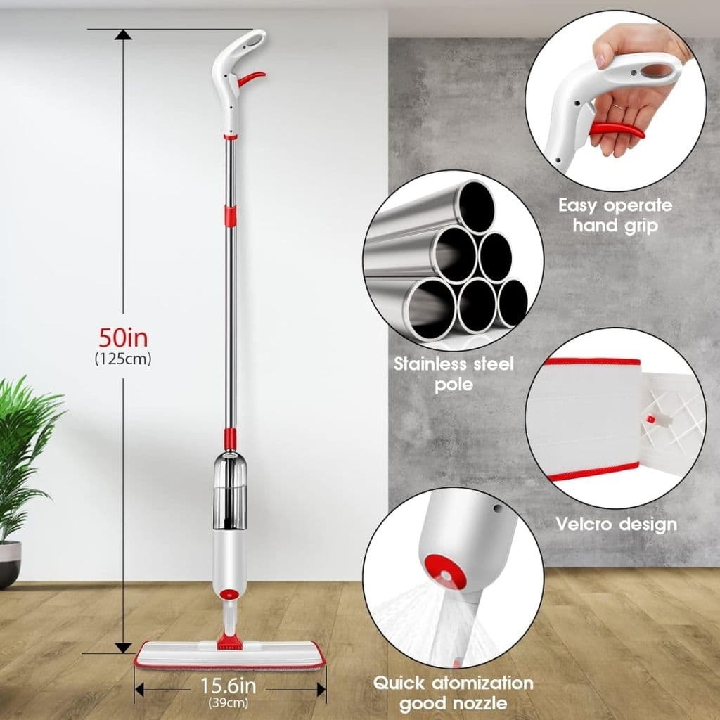 Balai Serpillère Pulvérisateur avec Réservoir Rechargeable – ممسحة بخاخ مع زجاجة قابلة لإعادة التعبئة — صورة 5