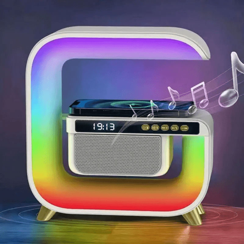 Réveil intelligente RGB type Big G Wireless Charger / Speaker Bluetooth 5.0 - منبه ذكي و شاحن لاسلكي ومكبر صوت بلوتوث XM-G3 — صورة 1