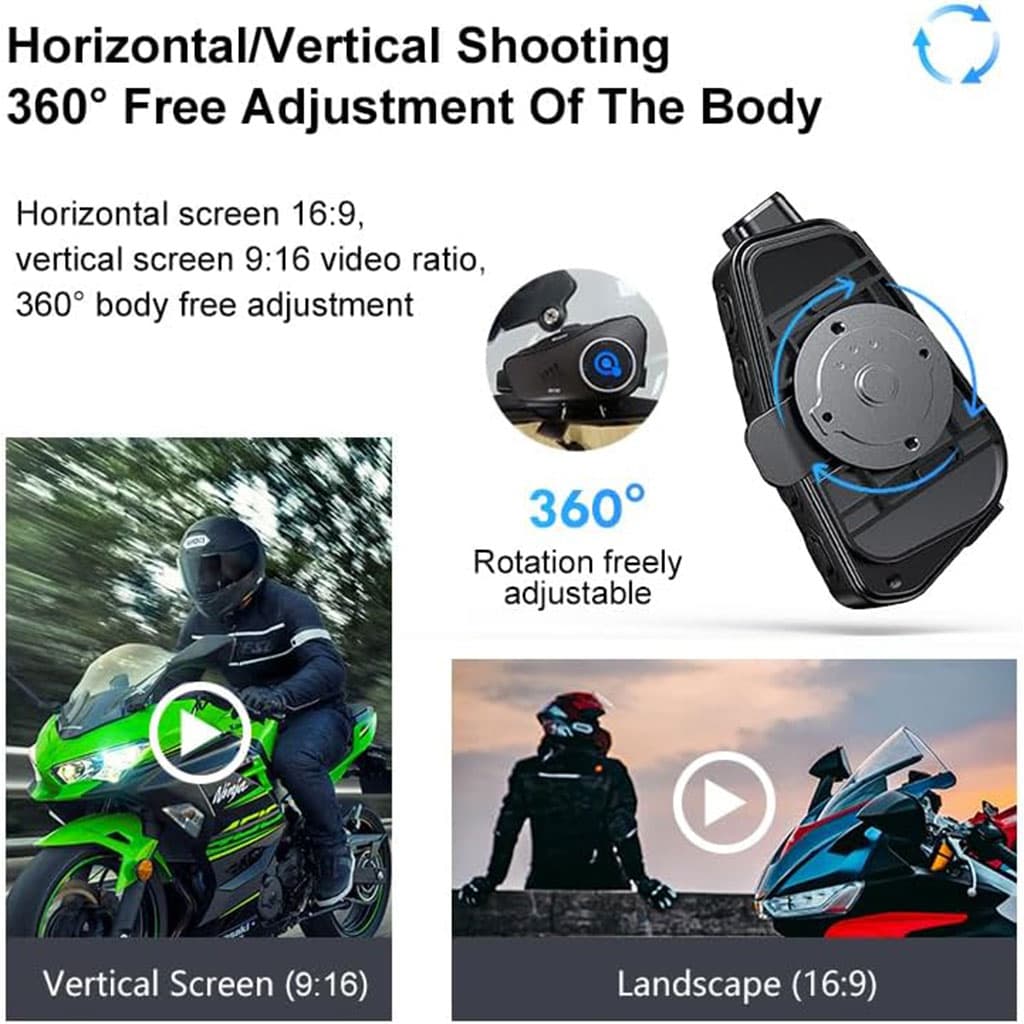 Oreillette Bluetooth pour Casque Moto avec Camera Full HD App Control – سماعات سائقي دراجة النارية مع كاميرة مدمجة — صورة 6