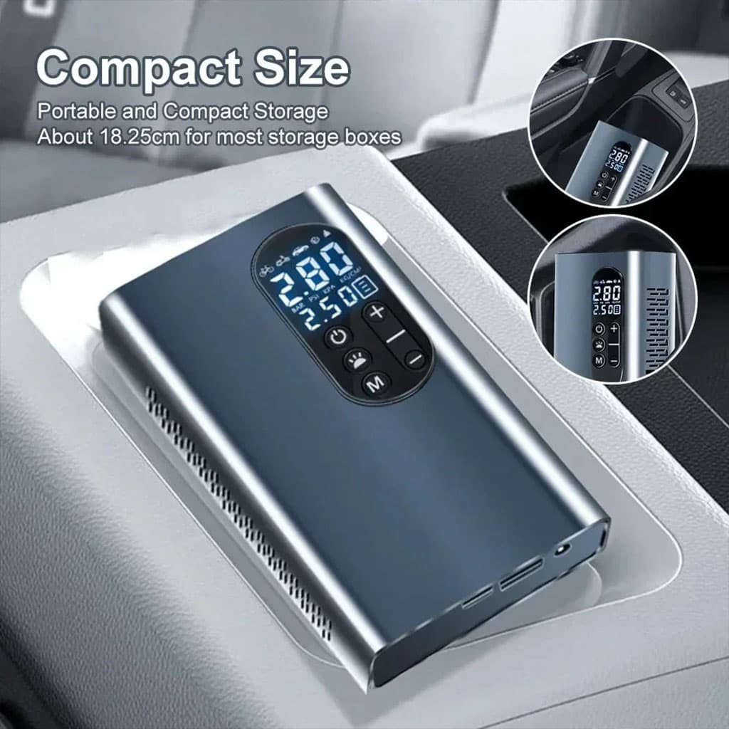 Compresseur À Air Portatif 150 PSI Rechargeable avec Lampe LED – جهاز نفخ عجلات محمول — صورة 2
