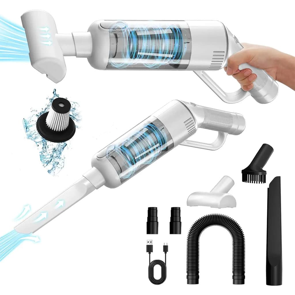 Aspirateur sans Fil Portable avec 4 Têtes Accessoires 9000Pa – مكنسة كهربائية محمولة — صورة 1