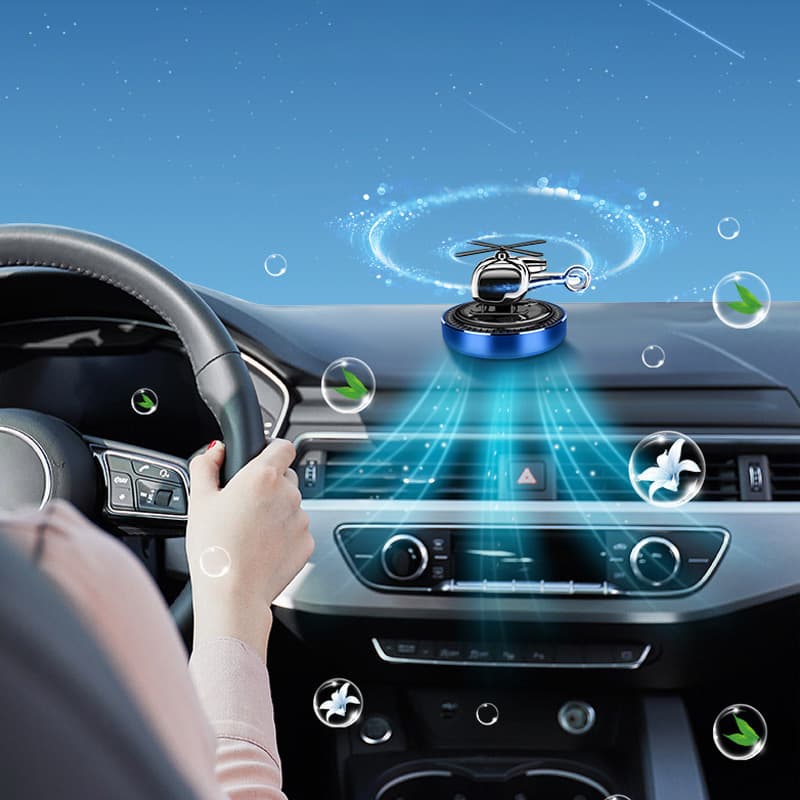 Désodorisant solaire en forme d'hélicoptère pour voiture — صورة 2